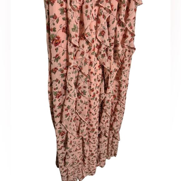 Nasty Gal NWT Grow The Distance Pink Floral Ruffle Maxi Dress Women’s Size 2 - Picture 4 of 10